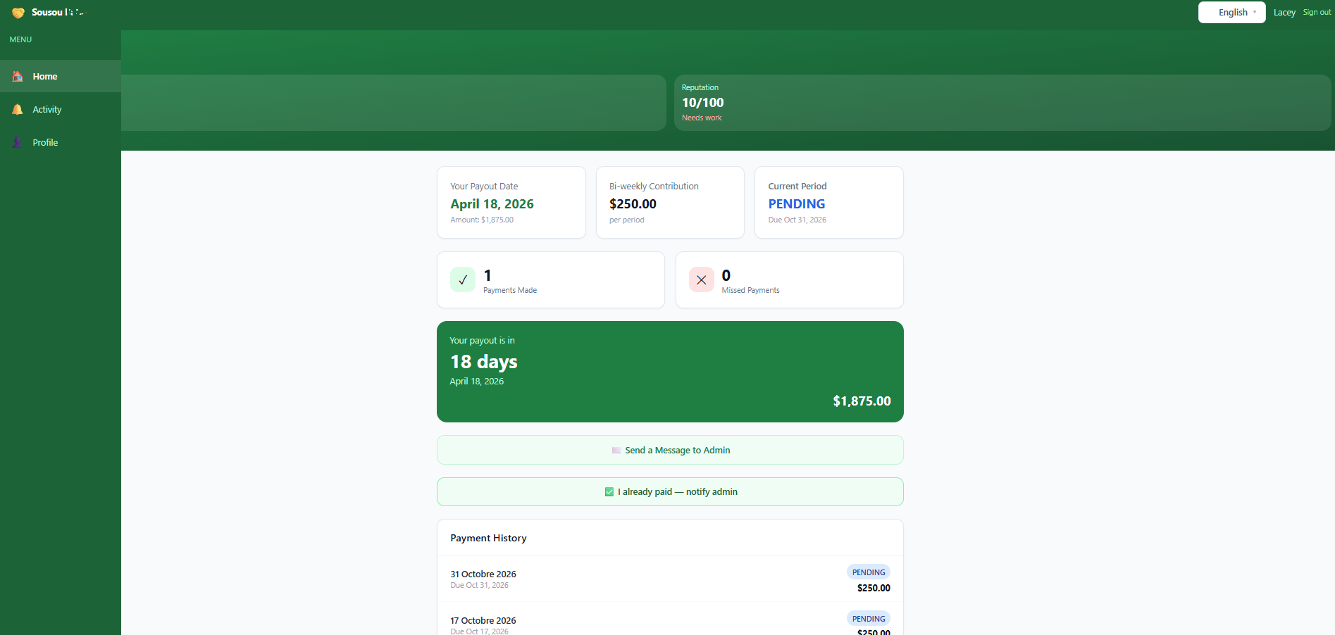 Member Desktop View